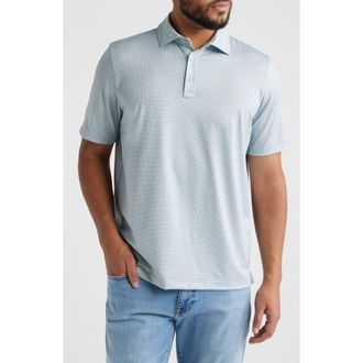 Johnston & Murphy XC+ Ace Micropattern Performance Golf Polo in Sage/White Gingham at Nordstrom, Size Xx-Large