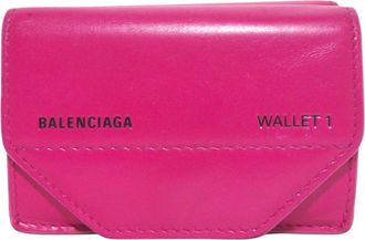 Balenciaga Pink Leather Wallet (Tri-Fold) (Pre-Owned)