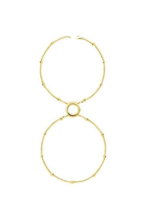 Lucy Quartermaine Art Deco Halo Hand Chain in Gold at Nordstrom, Size 8