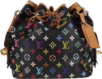 Louis Vuitton Petit Noé Black Canvas Shoulder Bag (Pre-Owned)