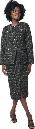 Jessica London Tweed Skirt Suit at Nordstrom, Size 16