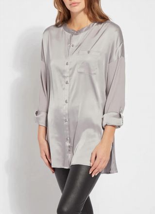 Lyss&eacute; Ecovero Stretch Satin Shirt In Grey
