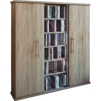 ebuy24 Ebuy24 - vcm cd Shelf Wood cd Cabinet with 1 esg Security Glass Door e 2 Wooden Doors for 450 CDs or 195 DVDs or 108-Videos Dimensioni: a. 92 x l. 86