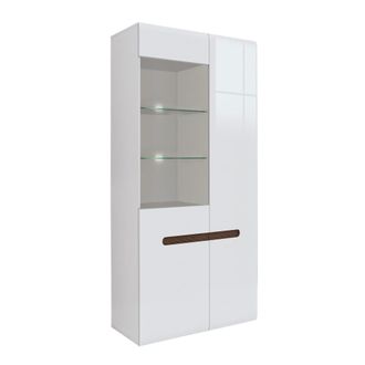 Petits Meubles Vitrina 2 puertas con led lacado paneles de mdf blanco