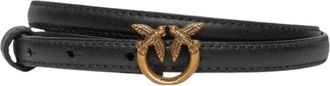 Pinko Love Berry H1 Belt - Dames - Riemen - Zwart - M - Leer - Accessoires
