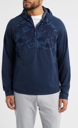G/Fore Hybrid Quarter Zip Golf Hoodie in Twilight Camo at Nordstrom, Size Xx-Large