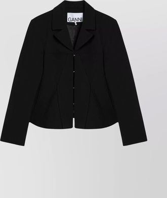 Ganni crepe jacket with back seam detailing