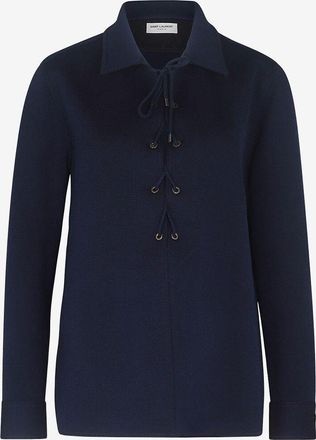 Saint Laurent Geschnürtes Hemd aus Woll-Jersey