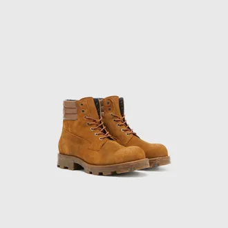 Diesel D-Hammer - Combat boots in suede and leather - Boots - Man - Brown