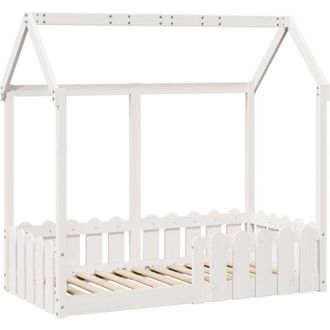 vidaXL Vidaxl - Cama Con Forma De Casa Para Ni&ntilde;os Madera Maciza Blanco 70x140cm