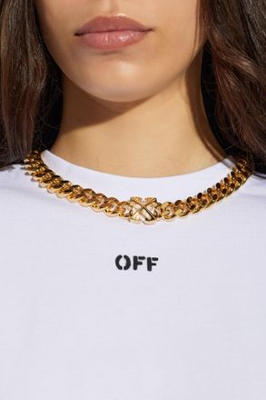 Off-white Short Necklace, Womens, Gold