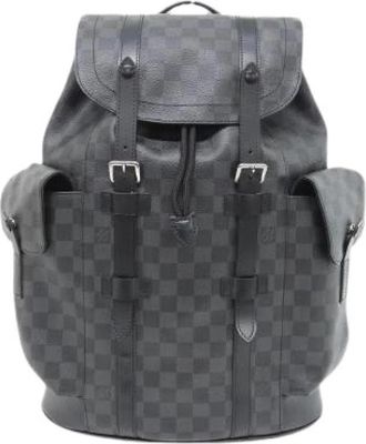 Louis Vuitton Pre-owned Christopher Damier Graphite Rugzak - Dames - Vintage Rugzakken - Zwart - ONE Size - Vintage