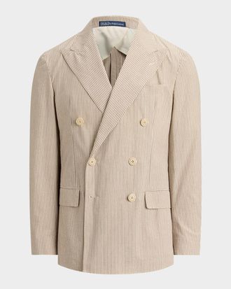 Polo Ralph Lauren Men & apos;s Stripe Seersucker Double-Breasted Blazer