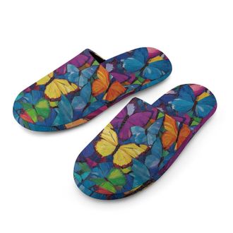 Generic Multicolored Butterflies Mens House Slippers Slip Indoor Slipper On Shoes Warm Outdoor
