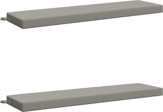 vidaXL Cojines Para Banco De 2 Piezas Soest 2 Uds. 100% Poli&eacute;ster Gris Vidaxl