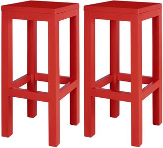 Really Nice Things Set 2 Taburetes lacados pino 65cm Rojo Llama