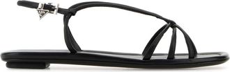 Prada Womens Black Leather Sandals - Size EU 41