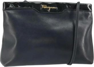 Ferragamo Pre-owned Cross Body Bags, female, Black, Size: ONE SIZE Pre-owned Leather Cross Body Bag