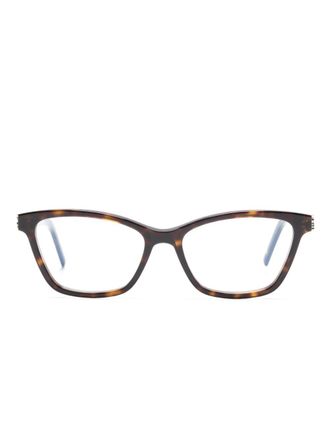 Saint Laurent Eyewear SLM128 tortoiseshell square glasses - women - Acetate - 53 - Brown