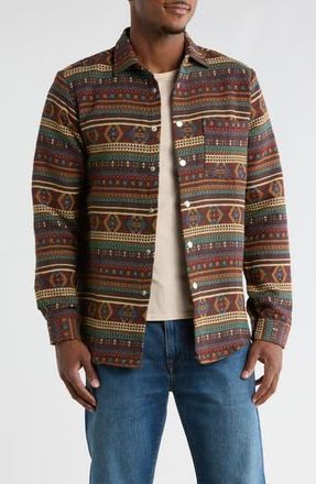 T.R. Premium Tapestry Shirt Jacket in Brown at Nordstrom Rack, Size Xx-Large