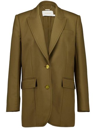 Zimmermann Crush blazer - women - Wool/Elastane/Polyester/Viscose/Silk - 1 - Green