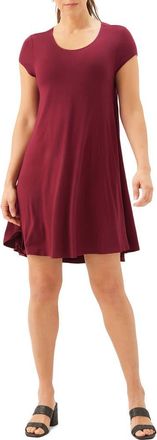 Karen Kane Maggie Cap Sleeve Trapeze Dress in Red Burgundy at Nordstrom, Size X-Large