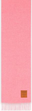 Ganni Schal aus rosafarbener Schurwolle