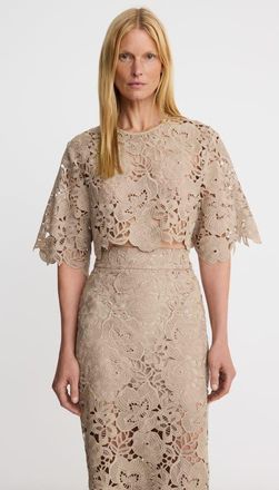 Smythe Lace Tee in Latte at Nordstrom, Size X-Small