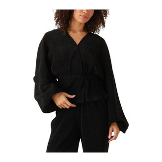Notre-V Zwarte Top voor Herfst en Winter - Dames - Blouses & Shirts - Zwart - Maat: XS Wol