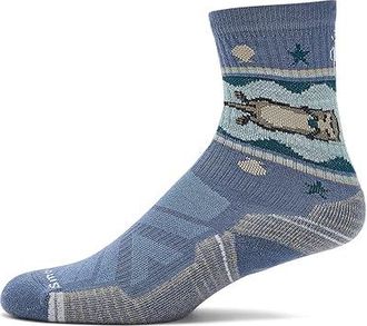 Smartwool Hike Light Cushion Otter Float Crew Socks Womens Crew Cut Socks Shoes Nightfall Blue : SM (Womens Shoe 4-6.5), Merino/Nylon/Wool