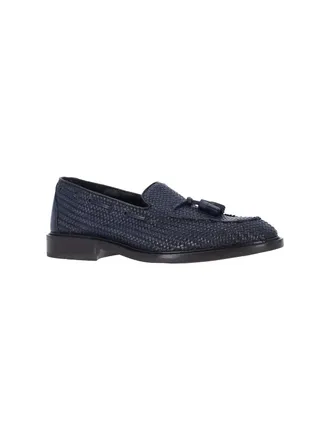 Alexander Hotto Mens Flat Shoes Blue Leather