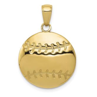 Diamond2Deal 10k Yellow Gold Diamond-Cut Baseball Charm