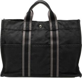 Hermès Borsa tote Fourre Tout MM in tela 1990-2010 - Grigio