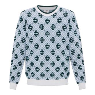 Casablanca Hoodies & sweatvesten, Heren, Blauw, 2Xl, Wol, Gebreid