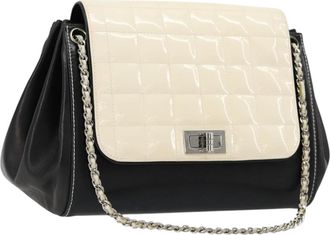Chanel Chocolate Bar Accordion Reissue Flap Bag Quilted Lambskin Black Leather Handbag (Pre-Owned)