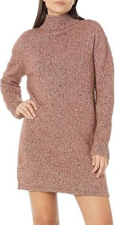 Monrow Marled Half Zip Sweater Dress In Pomegranate