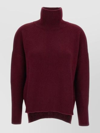 Lisa Yang cashmere heavy-knit turtleneck asymmetric sweater