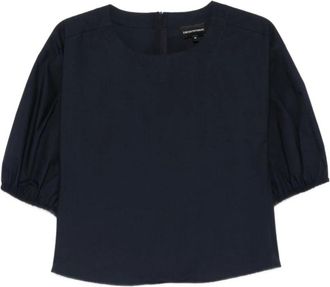 Emporio Armani Blouses, female, Blue, Size: 2XS Emporio Armani Top