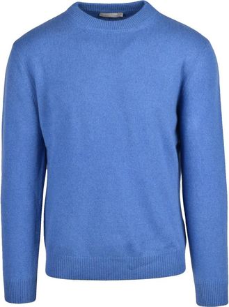 Daniele Fiesoli Pullover Girocollo - Heren - Cashmere truien - Blauw - 2XL - Kasjmier - Truien & Vesten