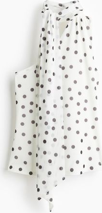 H&M One-Shoulder-Top aus Mesh - White