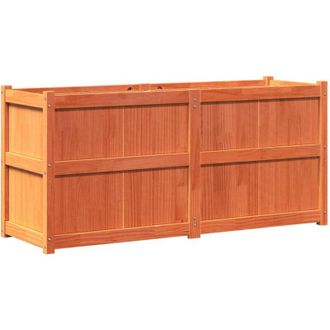 vidaXL Vidaxl - Jardinera Exterior Madera Maciza Pino Marr&oacute;n Cera 150x50x70 Cm
