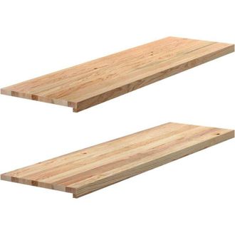 vidaXL Vidaxl - Alf&eacute;izares De Ventana 2 Uds Madera Maciza Roble Sin Tratar