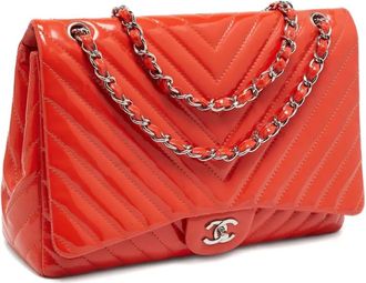 Chanel Borsa con motivo chevron - Arancione
