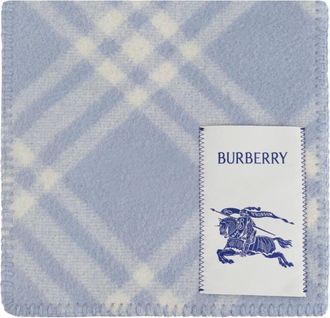 Burberry Winter Scarves, unisex, Blue, Size: ONE SIZE Check Wool Scarf