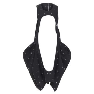 Comme Des Gar&ccedil;ons Comme des Garcons black wool silver grommet cut out pannier dress