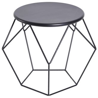 HOMCOM Steel Minimalist Pentagon Shaped Round Coffee Table Black - Home Living | TJ Hughes
