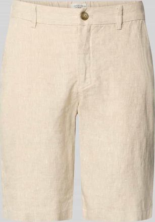 Casual Friday Casual Friday Leinen Shorts mit Eingrifftaschen Modell PANDRUP in Taupe, Gr&ouml;&szlig;e XXL