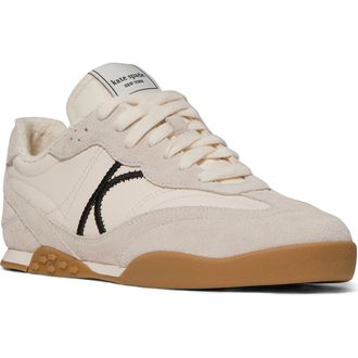 Kate Spade New York drift smooth sneaker in Cream/Black at Nordstrom, Size 8.5