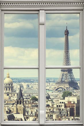 Queence Wandsticker »Paris« Wandsticker, Wandbild, selbstklebend, 3D, Fenster