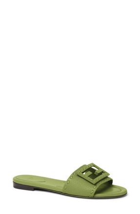 Fendi Signature Slide Sandal in Verde Verbena at Nordstrom, Size 8.5Us